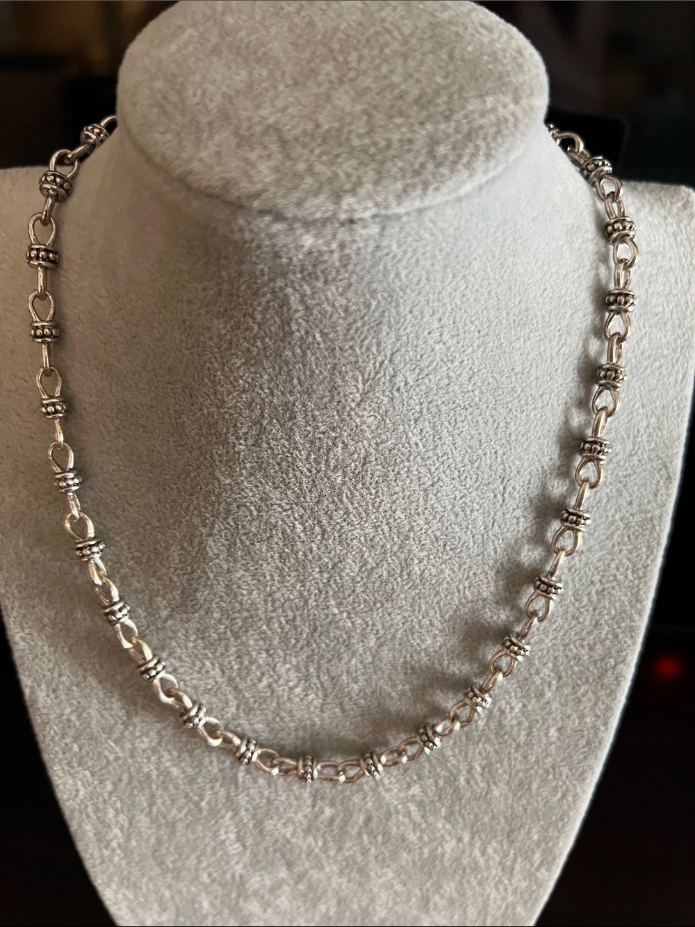 Sterling-Style Silver Link Necklace - Elegant Women's Jewelry
